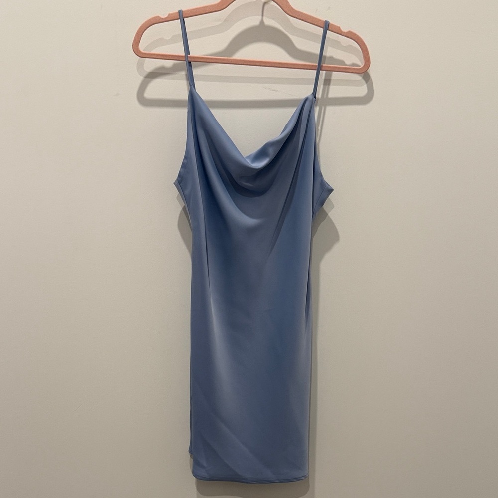 Elegant Blue Slip Dress